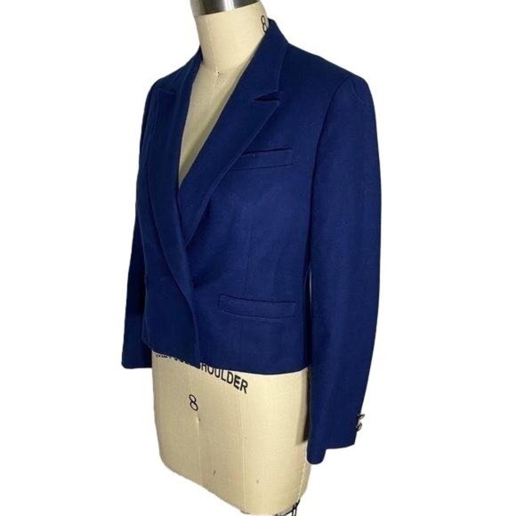 Pendleton Jackets & Blazers - Pendleton Cropped Wool Navy Blazer 8 Virgin Wool